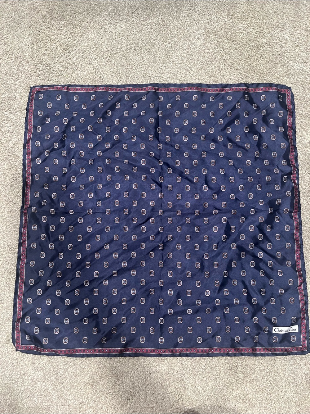 Vintage Christian Dior Silk Pocket Square